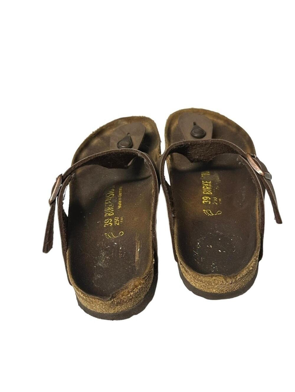 Birkenstock Gizeh Birkibuc Thong Sandals Brown Size 39 (US Women's 8-8.5) - Picture 4 of 16